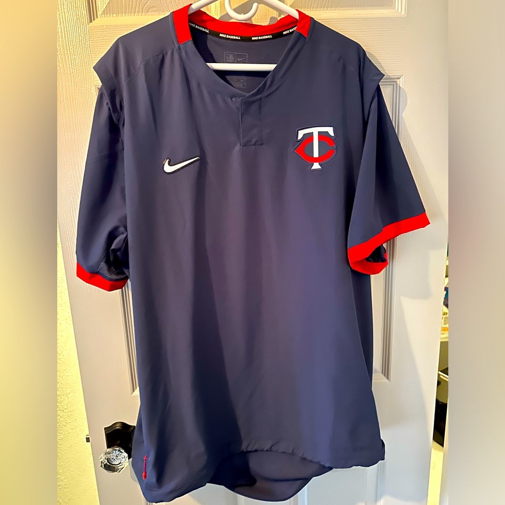 Minnesota Twins Nike Red/Navy Authentic Collection Short Sleeve Pullover Jacket